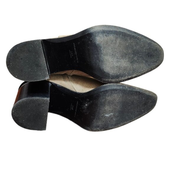 Alexander Wang Suede Ankle Boots Taupe Block Heel Zip Booties Size 36.5 US 6 - Picture 11 of 15